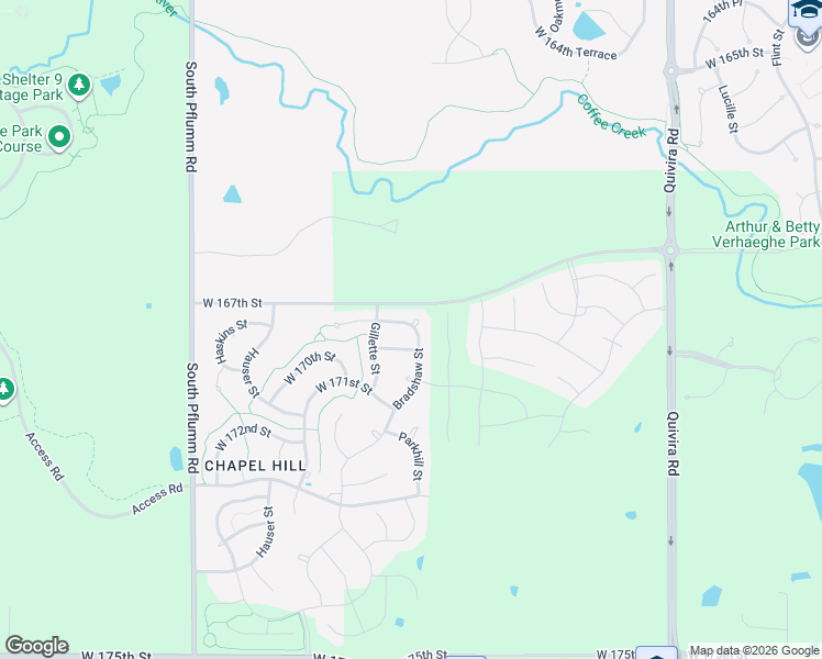 map of restaurants, bars, coffee shops, grocery stores, and more near 12908 West 168th Street in Overland Park