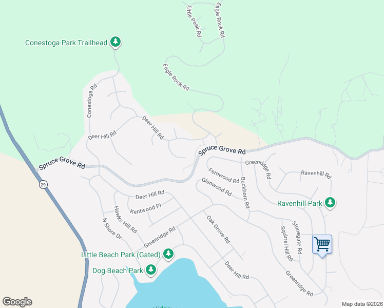map of restaurants, bars, coffee shops, grocery stores, and more near 17454 Deer Hill Road in Hidden Valley Lake