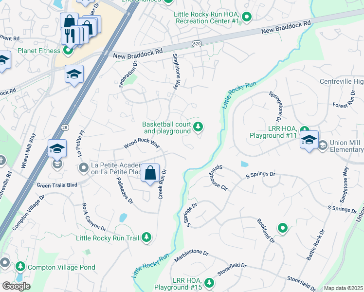 map of restaurants, bars, coffee shops, grocery stores, and more near 13939 Baton Rouge Court in Centreville