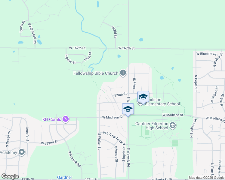 map of restaurants, bars, coffee shops, grocery stores, and more near 16941 Agnes Street in Gardner