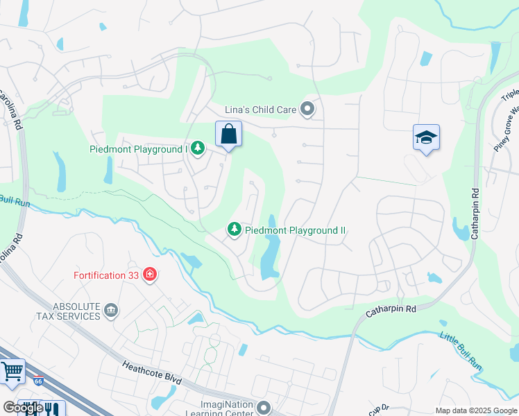 map of restaurants, bars, coffee shops, grocery stores, and more near 5449 Sherman Oaks Court in Haymarket