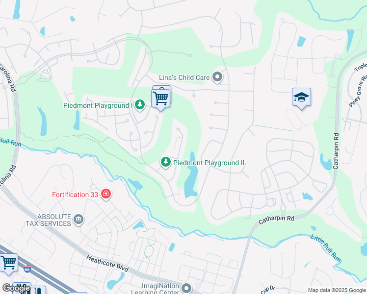 map of restaurants, bars, coffee shops, grocery stores, and more near 5449 Sherman Oaks Court in Haymarket