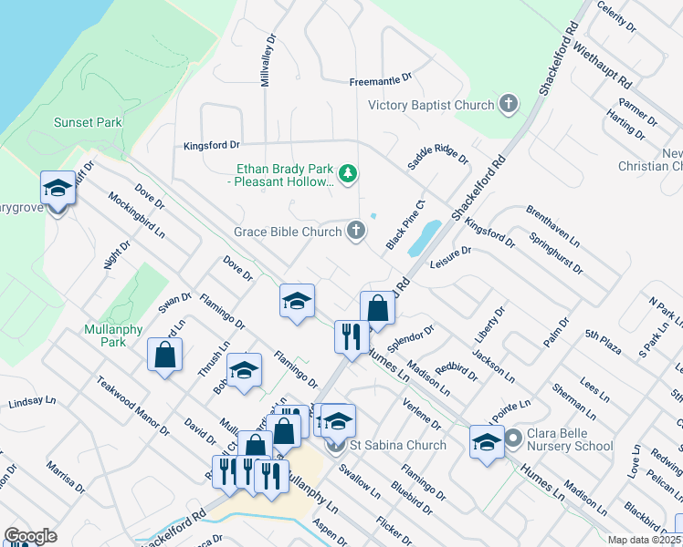 map of restaurants, bars, coffee shops, grocery stores, and more near 1925 Suns Up Way in Florissant