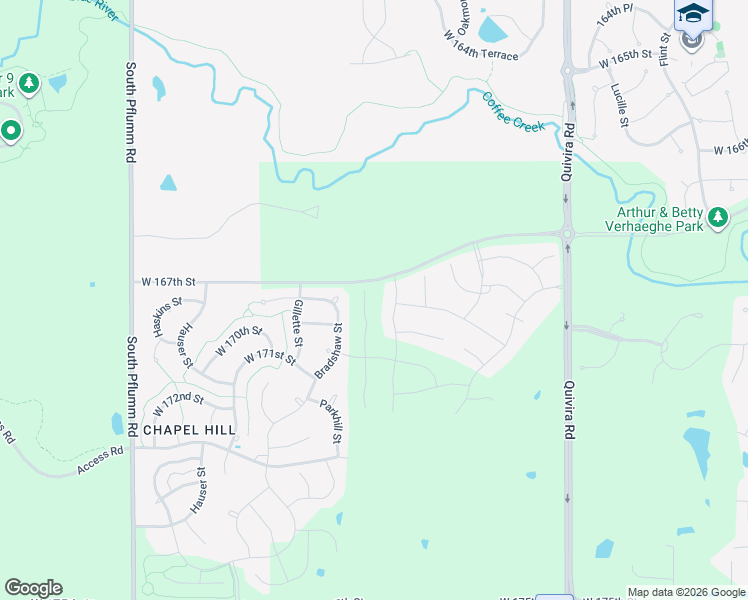 map of restaurants, bars, coffee shops, grocery stores, and more near 16809 Bradshaw Street in Overland Park