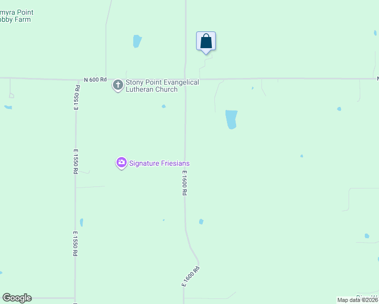 map of restaurants, bars, coffee shops, grocery stores, and more near 568 East 1600 Road in Baldwin City