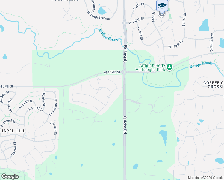 map of restaurants, bars, coffee shops, grocery stores, and more near 11905 West 168th Street in Overland Park