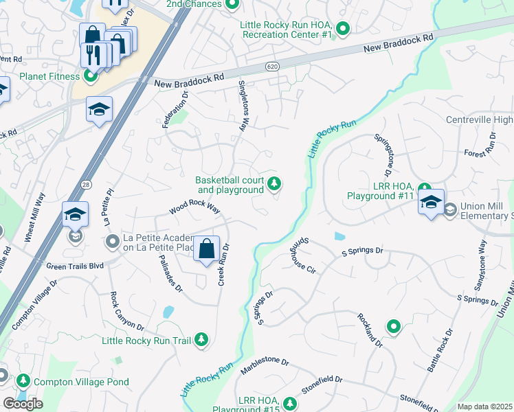 map of restaurants, bars, coffee shops, grocery stores, and more near 13938 Baton Rouge Court in Centreville