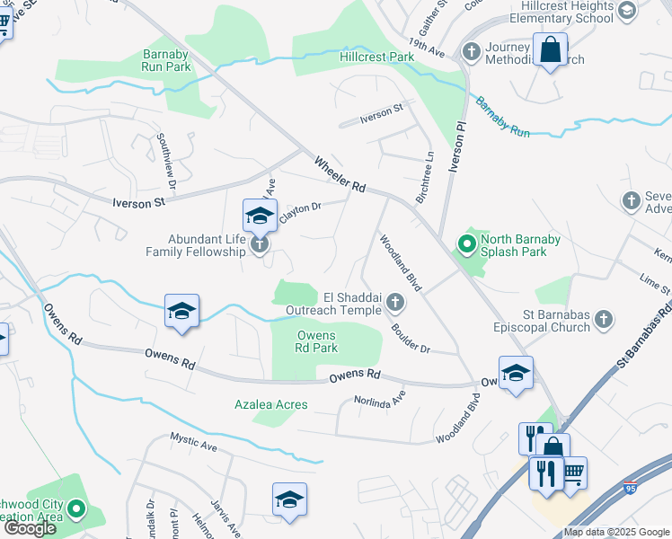 map of restaurants, bars, coffee shops, grocery stores, and more near 5026 Leland Drive in Oxon Hill