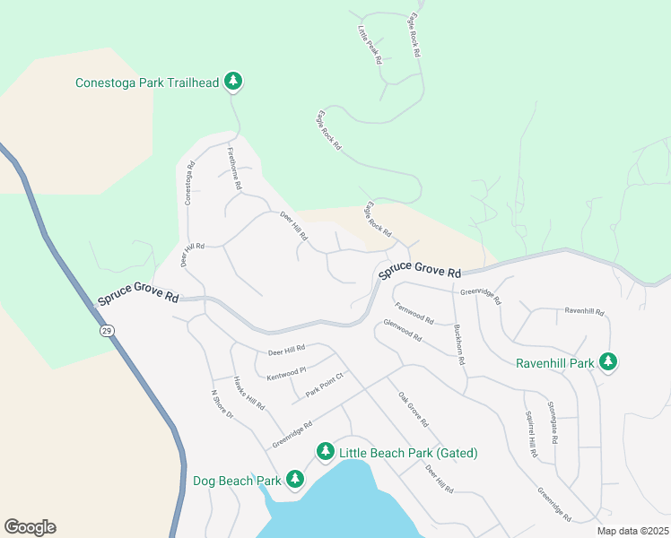 map of restaurants, bars, coffee shops, grocery stores, and more near 16506 Crescent Court in Hidden Valley Lake
