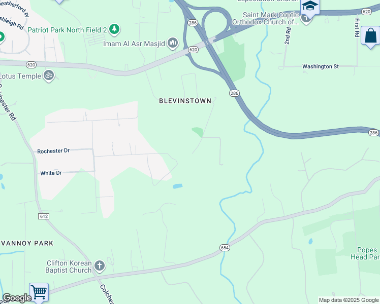 map of restaurants, bars, coffee shops, grocery stores, and more near 5550 Hope Park Road in Fairfax