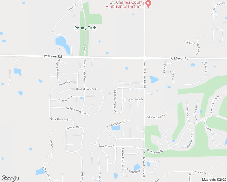 map of restaurants, bars, coffee shops, grocery stores, and more near 137 Shadow Pointe Drive in Wentzville