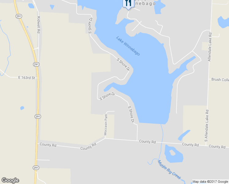map of restaurants, bars, coffee shops, grocery stores, and more near 416 South Shore Drive in Greenwood