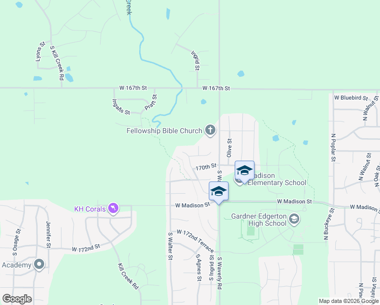 map of restaurants, bars, coffee shops, grocery stores, and more near 16941 Agnes Street in Gardner