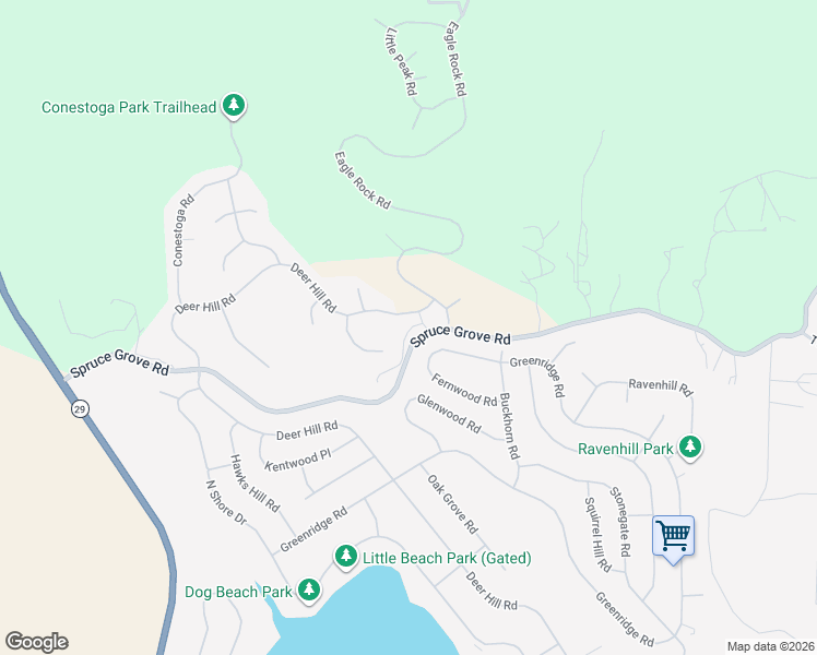 map of restaurants, bars, coffee shops, grocery stores, and more near 17426 Deer Hill Road in Hidden Valley Lake