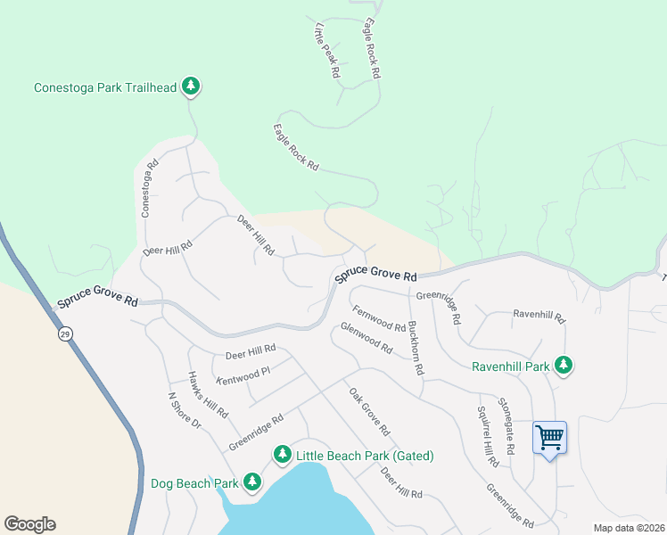 map of restaurants, bars, coffee shops, grocery stores, and more near 17454 Deer Hill Road in Hidden Valley Lake