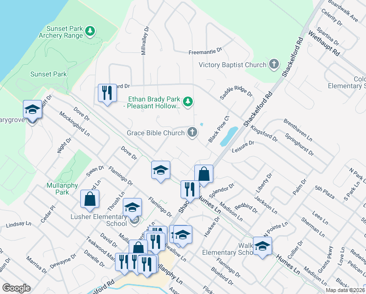 map of restaurants, bars, coffee shops, grocery stores, and more near 1925 Suns Up Way in Florissant