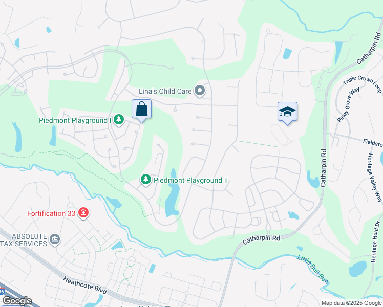 map of restaurants, bars, coffee shops, grocery stores, and more near 5812 Brandon Hill Loop in Haymarket