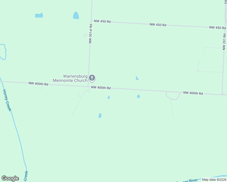map of restaurants, bars, coffee shops, grocery stores, and more near 283 Northwest 400th Road in Warrensburg