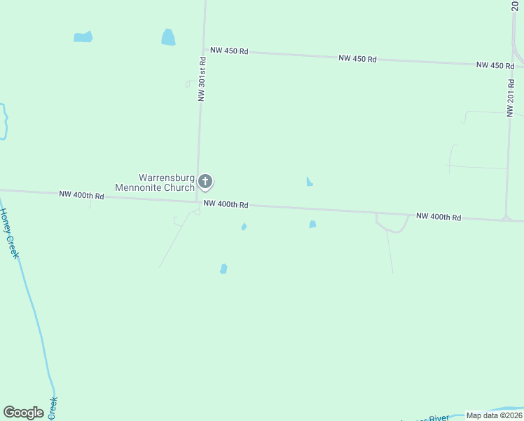 map of restaurants, bars, coffee shops, grocery stores, and more near 283 Northwest 400th Road in Warrensburg