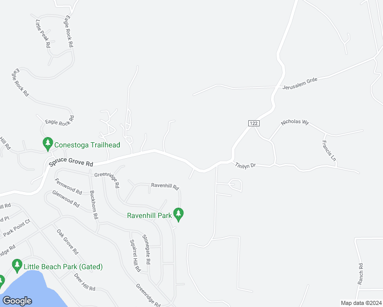 map of restaurants, bars, coffee shops, grocery stores, and more near 16095 Spruce Grove Road in Lower Lake