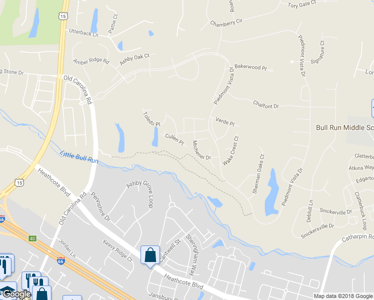 map of restaurants, bars, coffee shops, grocery stores, and more near 6370 Cullen Place in Haymarket