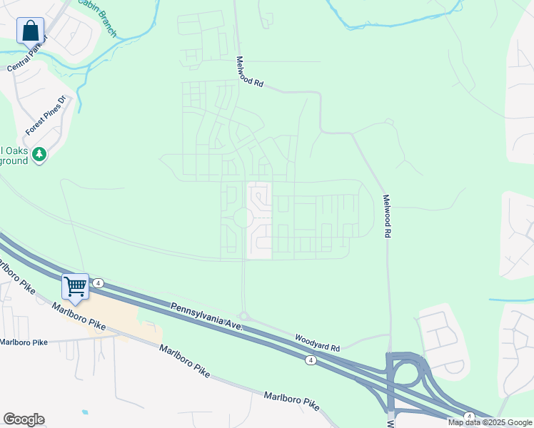 map of restaurants, bars, coffee shops, grocery stores, and more near 10610 Observatory Place in Upper Marlboro
