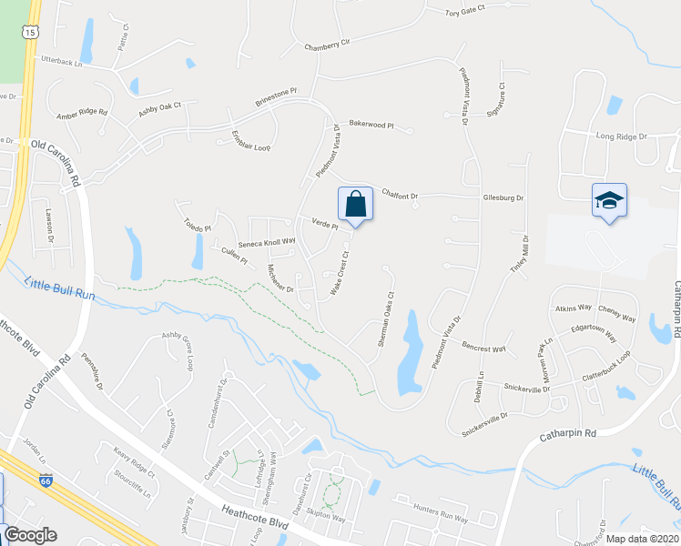 map of restaurants, bars, coffee shops, grocery stores, and more near 6022 Wake Crest Court in Haymarket