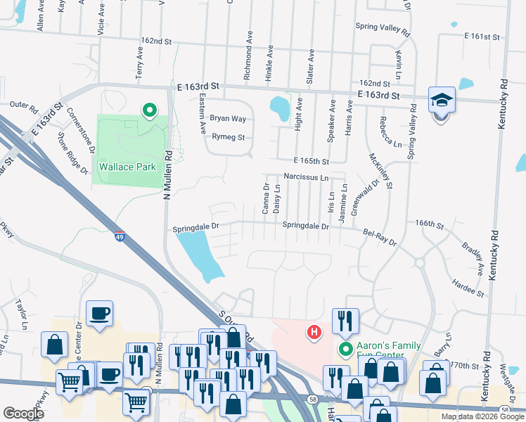 map of restaurants, bars, coffee shops, grocery stores, and more near 10 Canna Drive in Belton