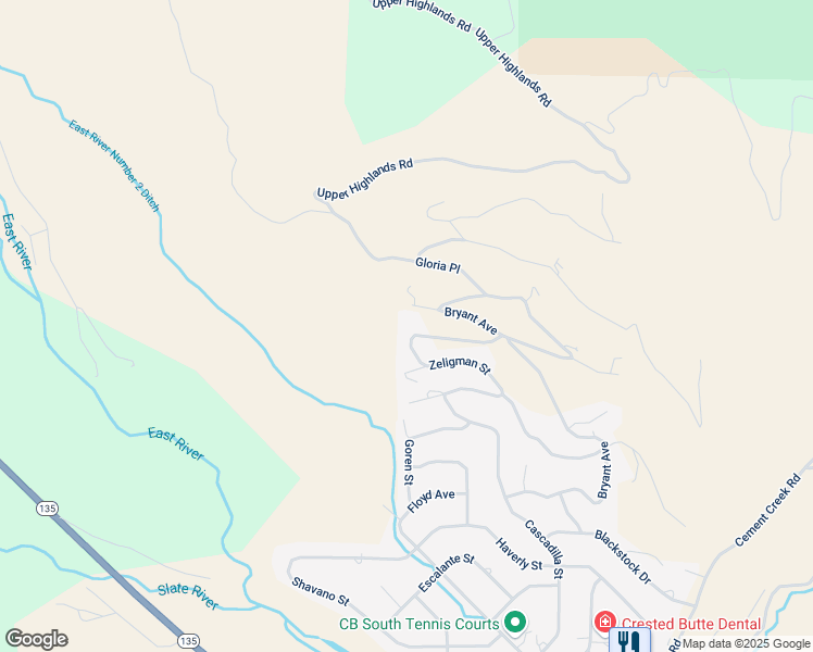 map of restaurants, bars, coffee shops, grocery stores, and more near 4898 Bryant Avenue in Crested Butte
