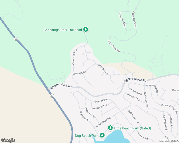 map of restaurants, bars, coffee shops, grocery stores, and more near 17832 Deer Hill Road in Hidden Valley Lake