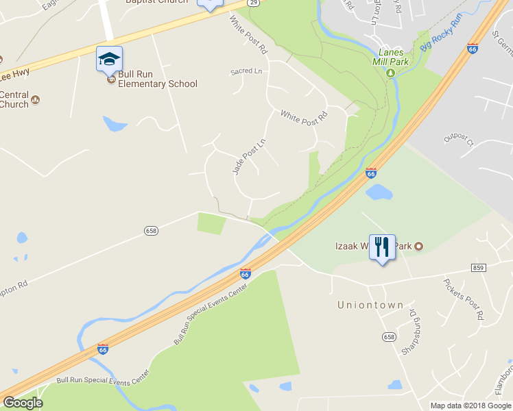 map of restaurants, bars, coffee shops, grocery stores, and more near 6744 Jade Post Lane in Centreville