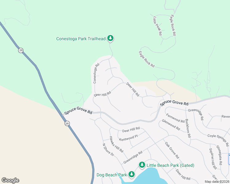 map of restaurants, bars, coffee shops, grocery stores, and more near 17832 Deer Hill Road in Hidden Valley Lake