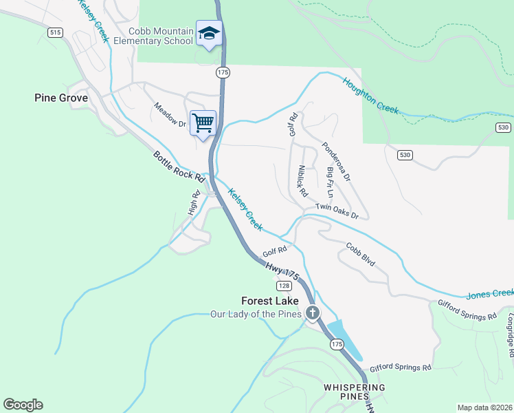 map of restaurants, bars, coffee shops, grocery stores, and more near 16335 Tee Road in Cobb