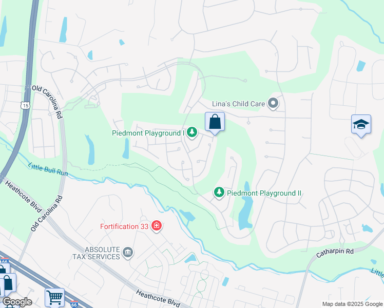 map of restaurants, bars, coffee shops, grocery stores, and more near 6237 Conklin Way in Haymarket