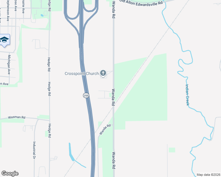 map of restaurants, bars, coffee shops, grocery stores, and more near 4501 Wanda Road in Edwardsville