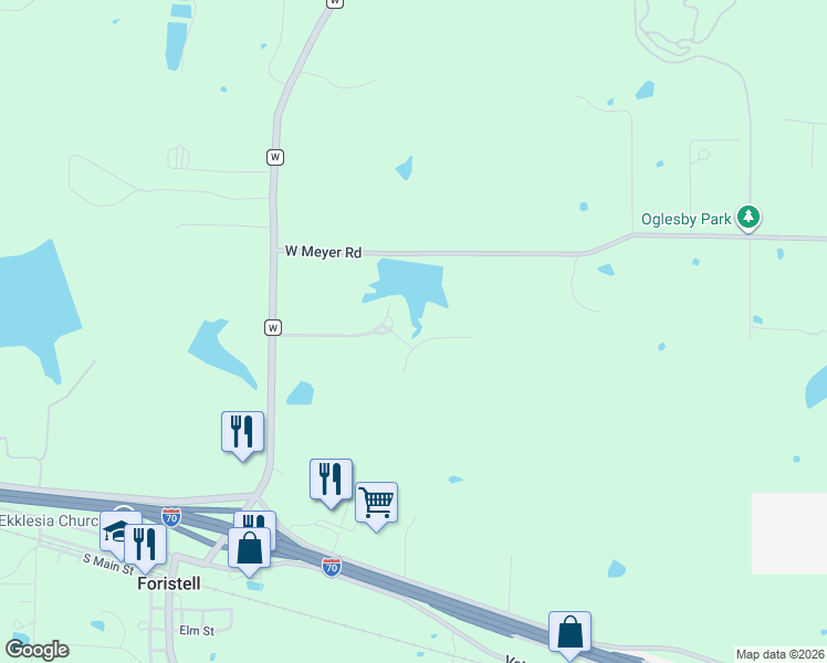 map of restaurants, bars, coffee shops, grocery stores, and more near 3007 Sharron Drive in Foristell