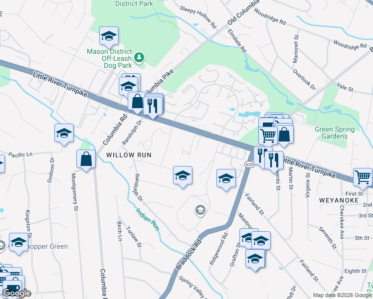 map of restaurants, bars, coffee shops, grocery stores, and more near 4662 Helen Winter Terrace in Alexandria