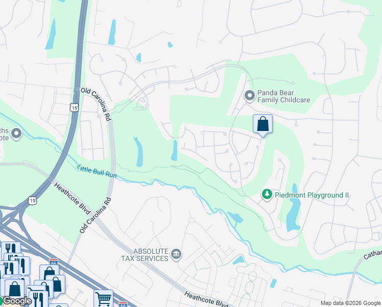 map of restaurants, bars, coffee shops, grocery stores, and more near 6326 Cullen Place in Haymarket