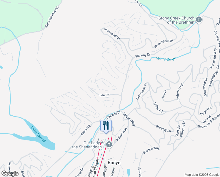 map of restaurants, bars, coffee shops, grocery stores, and more near 27 Braggs Cave Road in Basye