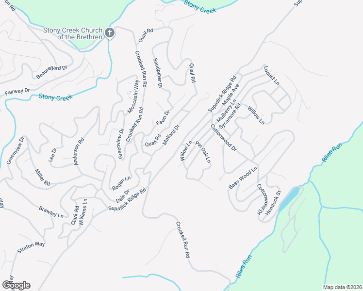 map of restaurants, bars, coffee shops, grocery stores, and more near 8312 Supinlick Ridge Road in Mount Jackson