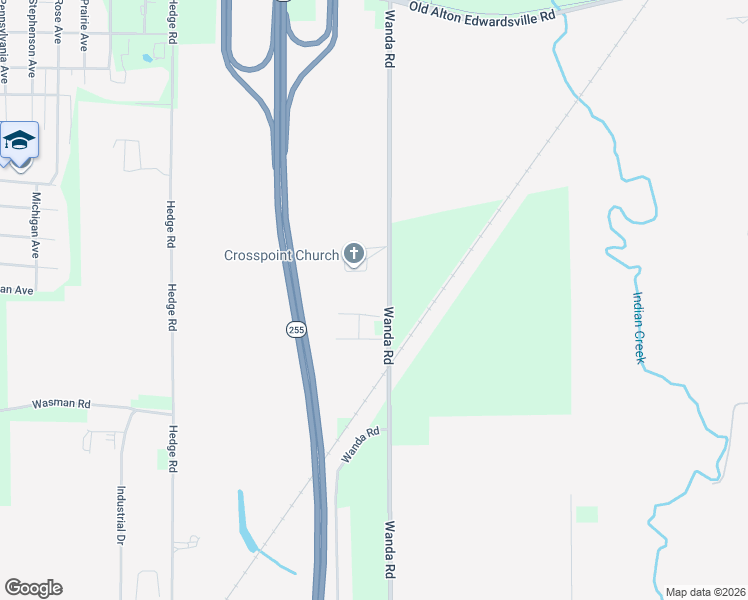 map of restaurants, bars, coffee shops, grocery stores, and more near 4501 Wanda Road in Edwardsville