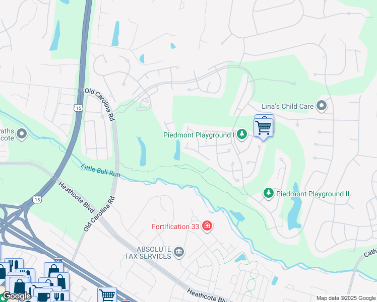 map of restaurants, bars, coffee shops, grocery stores, and more near 6312 Cullen Place in Haymarket