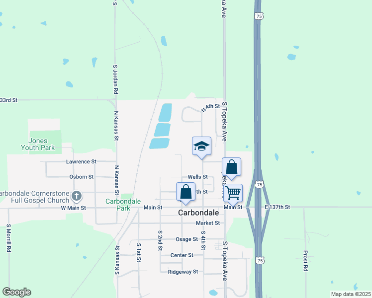 map of restaurants, bars, coffee shops, grocery stores, and more near 315 North 4th Street in Carbondale