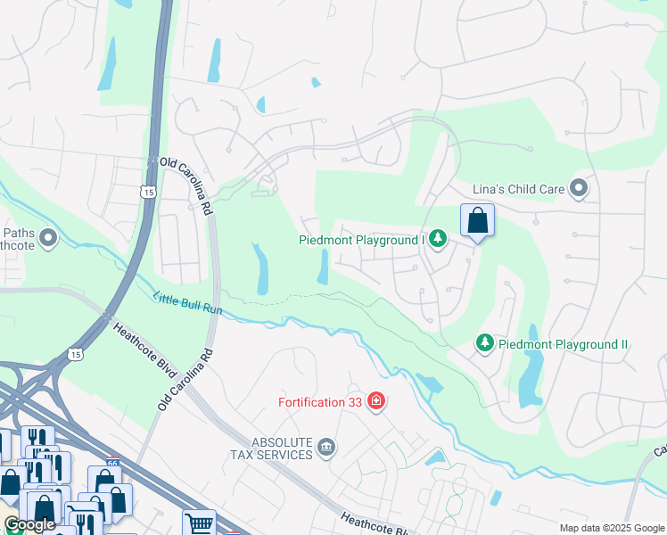 map of restaurants, bars, coffee shops, grocery stores, and more near 6300 Cullen Place in Haymarket