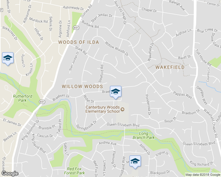 map of restaurants, bars, coffee shops, grocery stores, and more near 8908 Braeburn Drive in Annandale