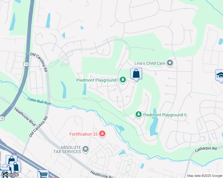 map of restaurants, bars, coffee shops, grocery stores, and more near 14966 Paloma Court in Haymarket