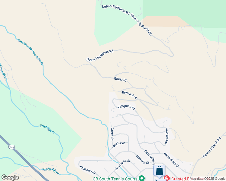 map of restaurants, bars, coffee shops, grocery stores, and more near 4898 Bryant Avenue in Crested Butte