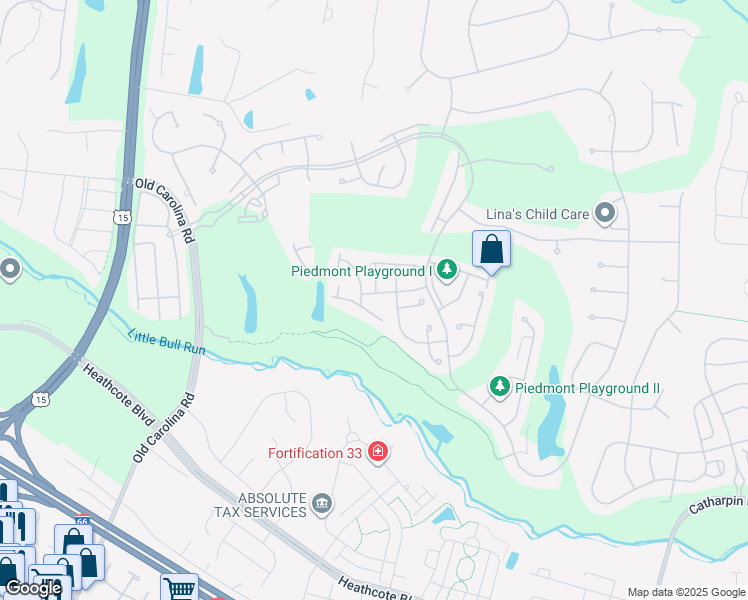 map of restaurants, bars, coffee shops, grocery stores, and more near 15023 Seneca Knoll Way in Haymarket