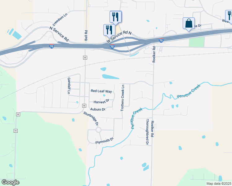 map of restaurants, bars, coffee shops, grocery stores, and more near 222 Red Leaf Way in Wright City