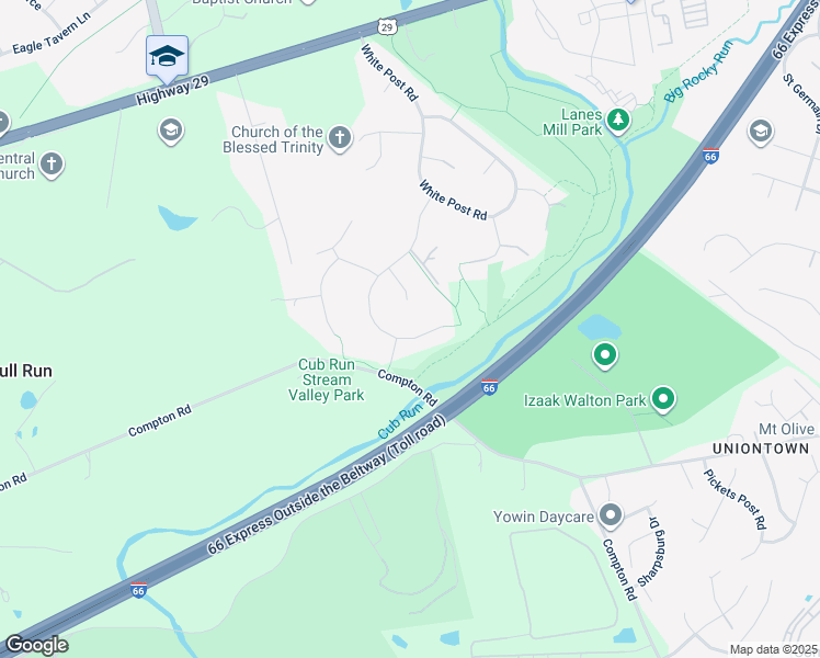 map of restaurants, bars, coffee shops, grocery stores, and more near 6743 Jade Post Lane in Centreville